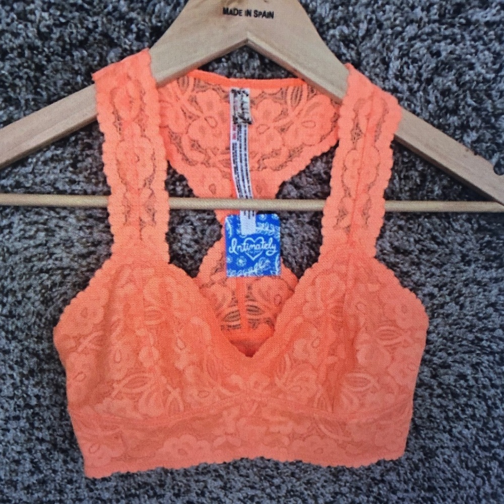 Lace Racerback Bralette Top - Orange